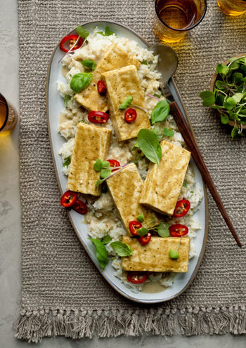 Lemongrass Tofu Steaks with Coconut-Lime-Basil Rice