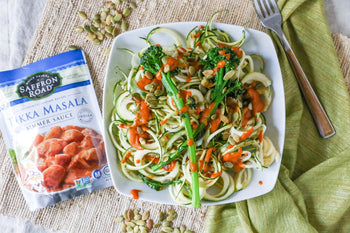 Zucchini Noodle Tikka Masala with Broccolini