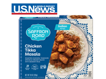 U.S. News & World Report Logo with Chicken Tikka Masala Product Box